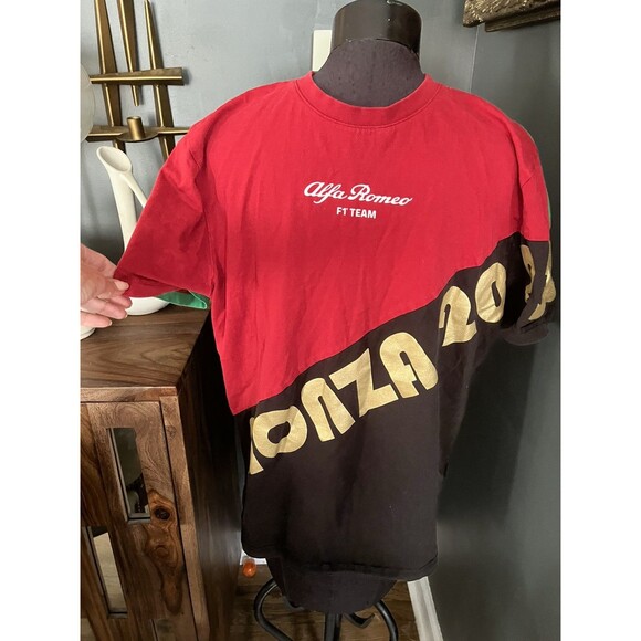 Alfa Romeo Racing MONZA F1 2023 Team XL T Shirt Red Green Gold Race Authentic - Picture 2 of 6